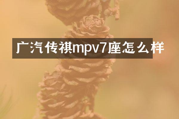 广汽传祺mpv7座怎么样