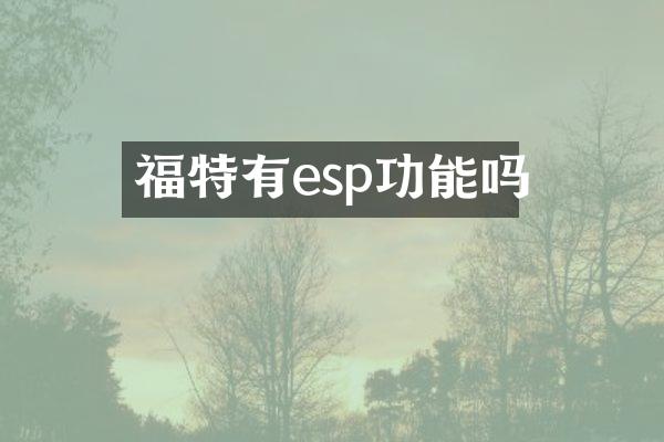 福特有esp功能吗