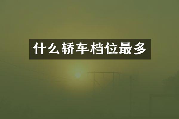 什么轿车档位最多