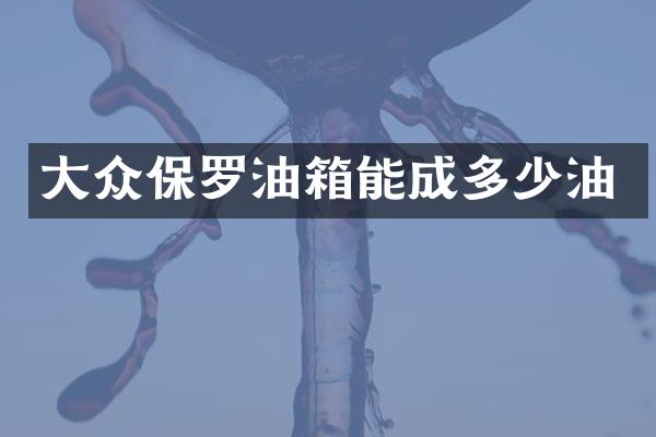 大众保罗油箱能成多少油