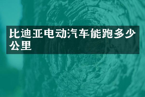 比迪亚电动汽车能跑多少公里