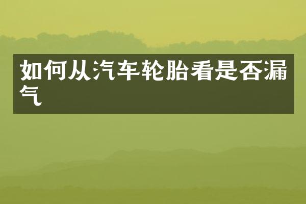 如何从汽车轮胎看是否漏气