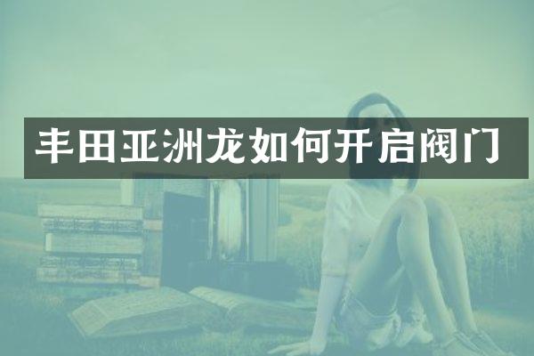 丰田亚洲龙如何开启阀门