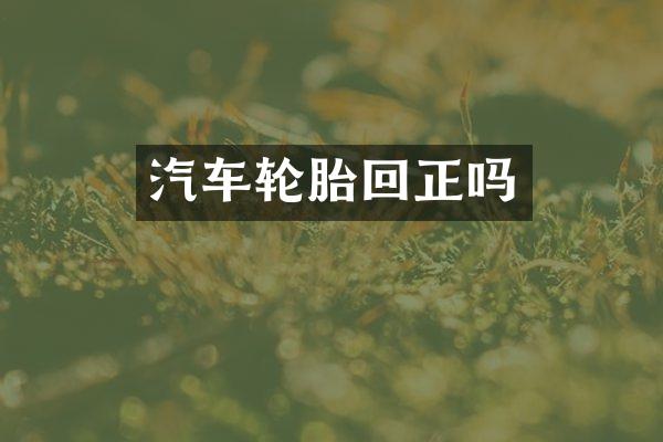 汽车轮胎回正吗