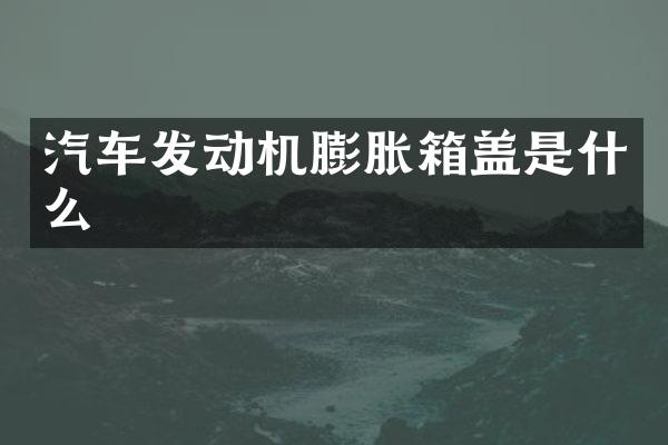 汽车发动机膨胀箱盖是什么