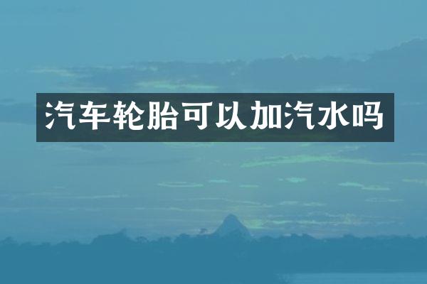 汽车轮胎可以加汽水吗