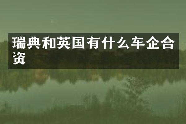瑞典和英国有什么车企合资