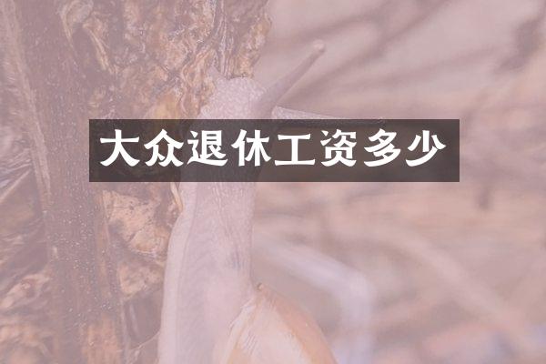 大众退休工资多少