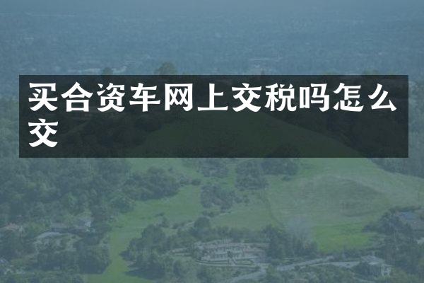 买合资车网上交税吗怎么交