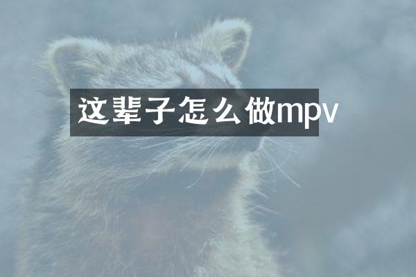 这辈子怎么做mpv