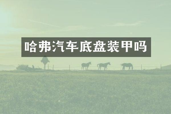 哈弗汽车底盘装甲吗