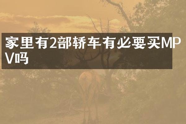家里有2部轿车有必要买MPV吗