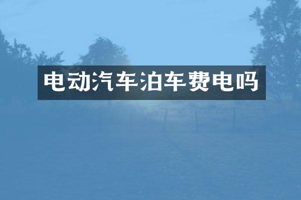 电动汽车泊车费电吗
