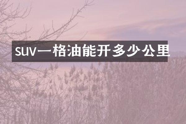 suv一格油能开多少公里