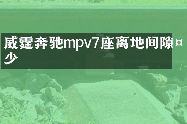 威霆奔驰mpv7座离地间隙多少