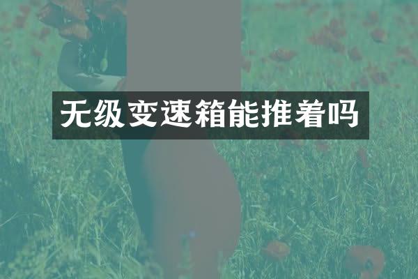 无级变速箱能推着吗