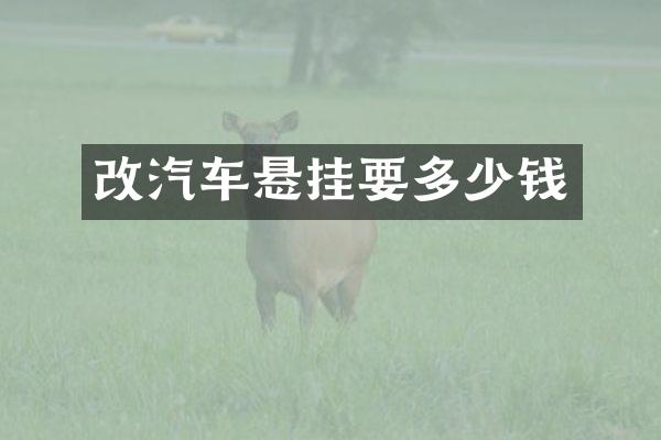 改汽车悬挂要多少钱