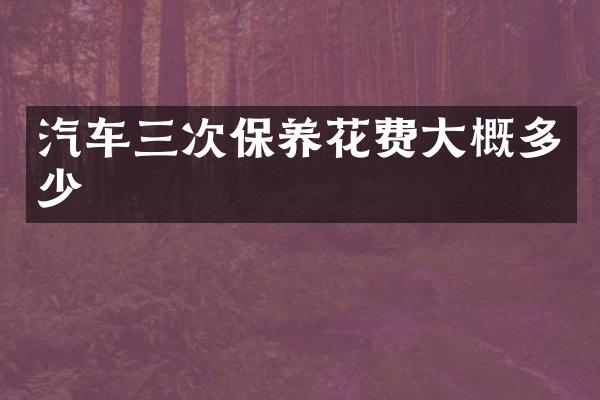 汽车三次保养花费大概多少
