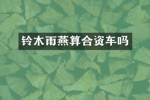 铃木雨燕算合资车吗