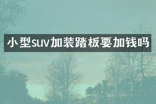 小型suv加装踏板要加钱吗