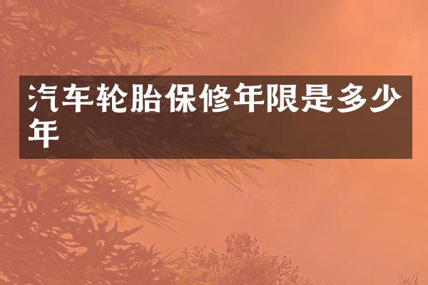 汽车轮胎保修年限是多少年