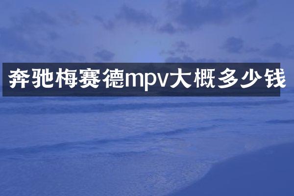 奔驰梅赛德mpv大概多少钱