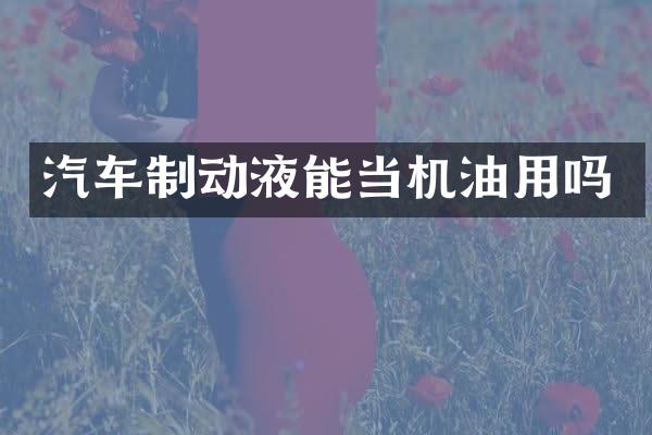 汽车制动液能当机油用吗