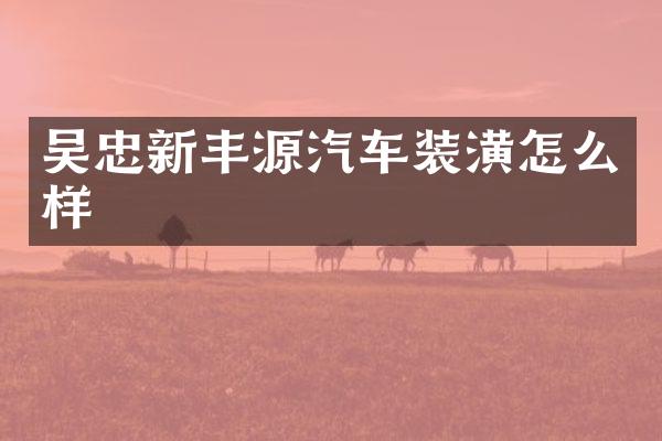 吴忠新丰源汽车装潢怎么样