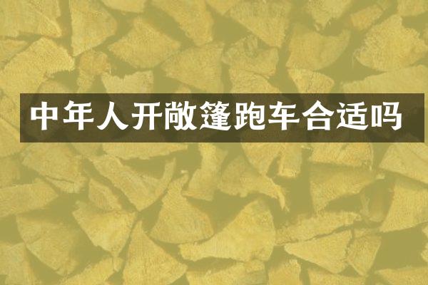 中年人开敞篷跑车合适吗