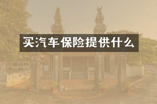 买汽车保险提供什么