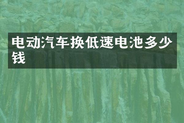 电动汽车换低速电池多少钱