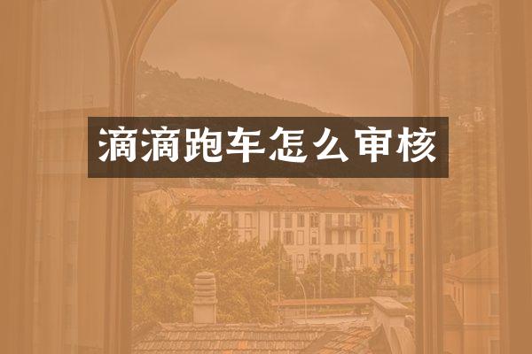滴滴跑车怎么审核
