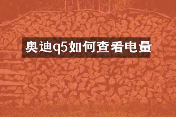 奥迪q5如何查看电量