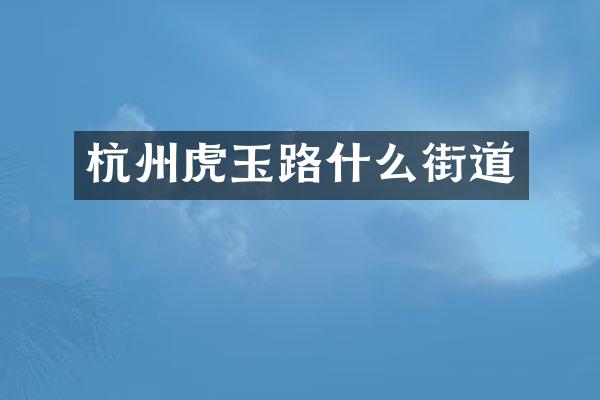 杭州虎玉路什么街道