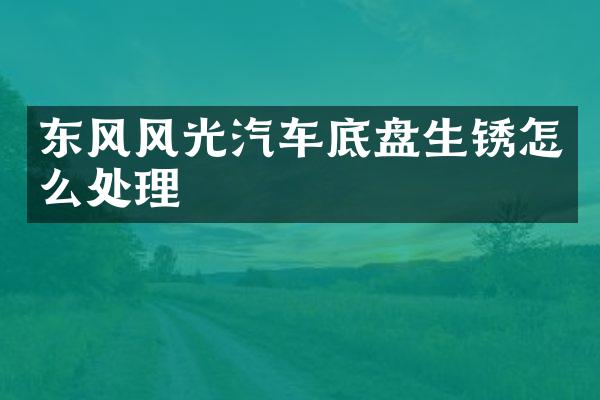 东风风光汽车底盘生锈怎么处理