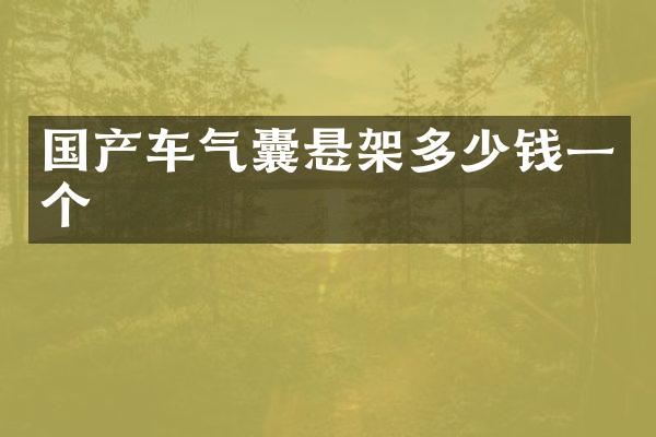 国产车气囊悬架多少钱一个