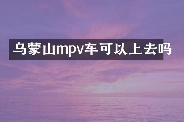 乌蒙山mpv车可以上去吗