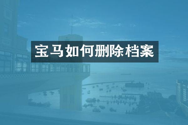 宝马如何删除档案