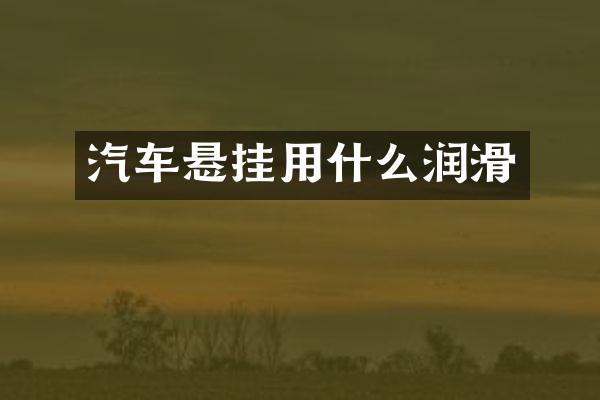 汽车悬挂用什么润滑