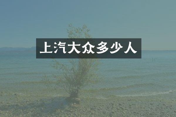 上汽大众多少人
