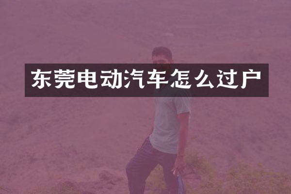 东莞电动汽车怎么过户