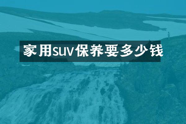 家用suv保养要多少钱