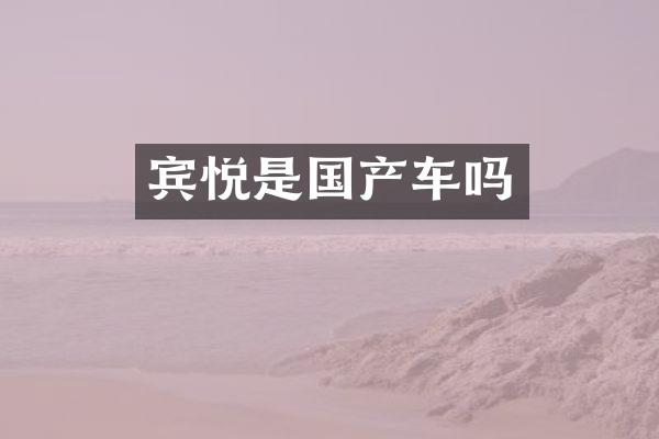 宾悦是国产车吗