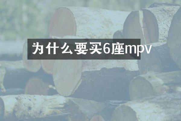 为什么要买6座mpv