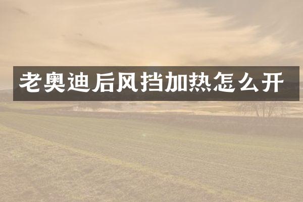 老奥迪后风挡加热怎么开