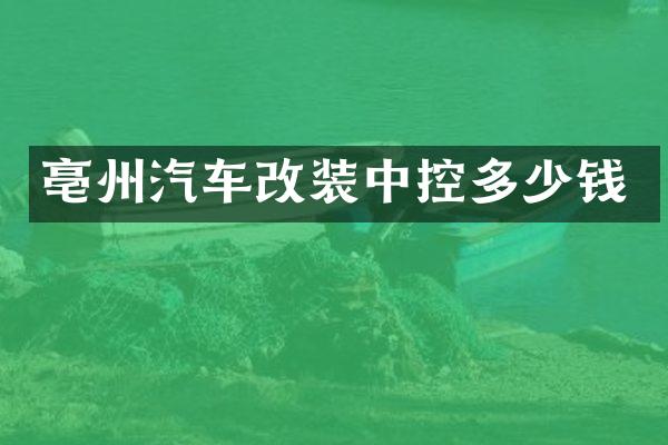 亳州汽车改装中控多少钱