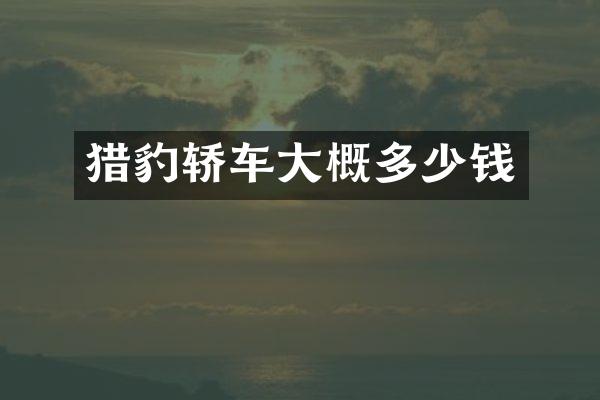 猎豹轿车大概多少钱