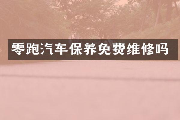 零跑汽车保养免费维修吗