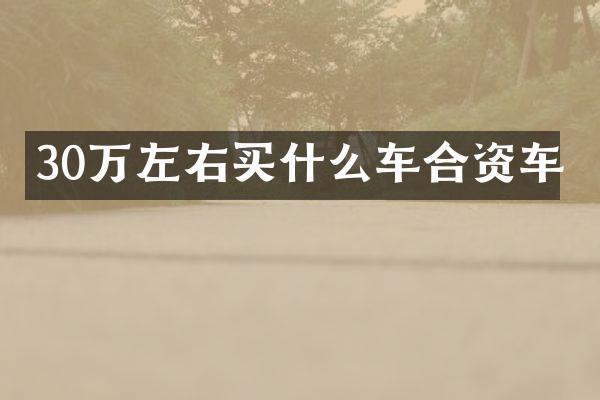 30万左右车合资车