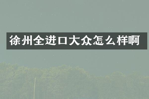 徐州全进口大众怎么样啊
